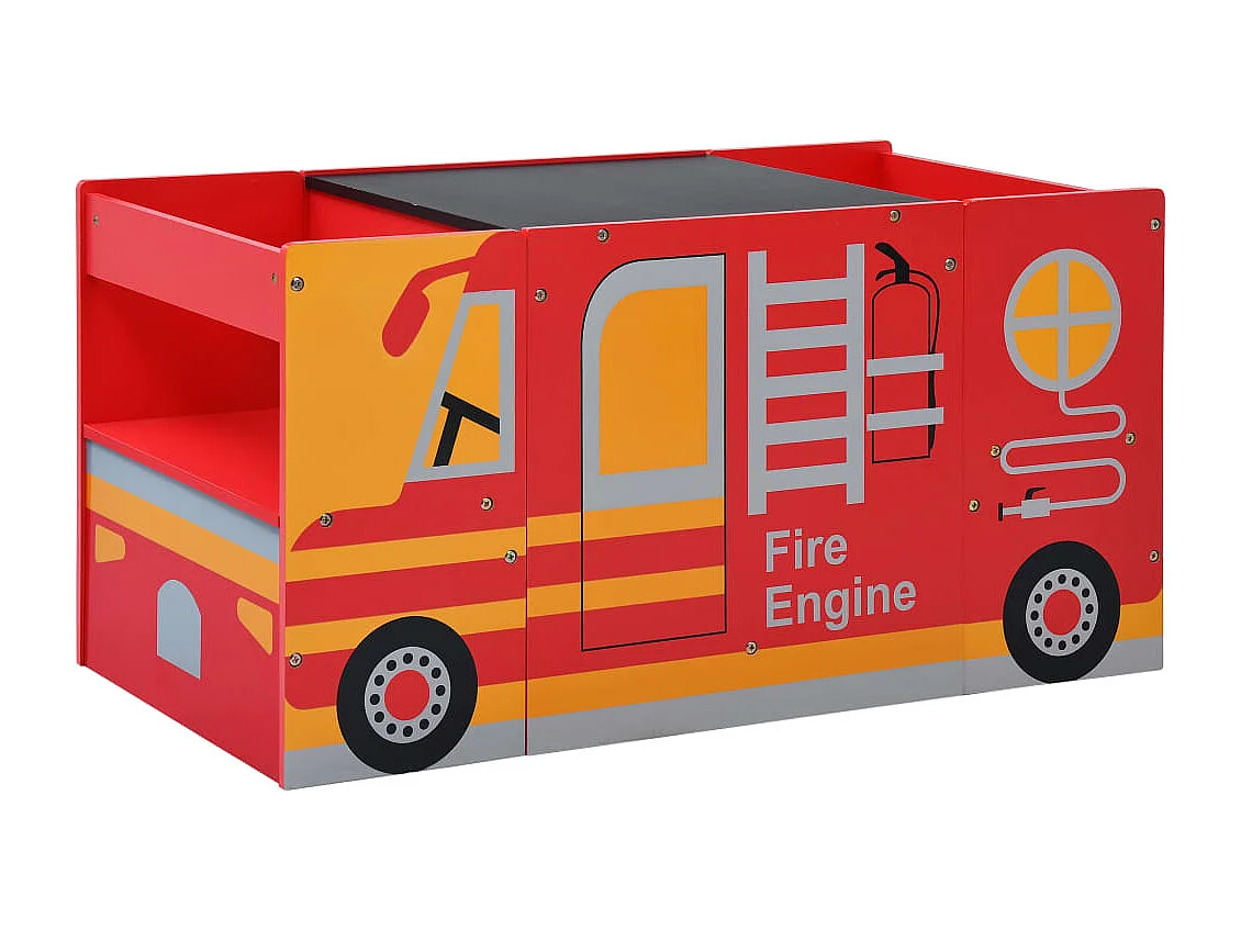 Jeu de table et chaises d'enfants 3 pcs Camion de pompiers Bois