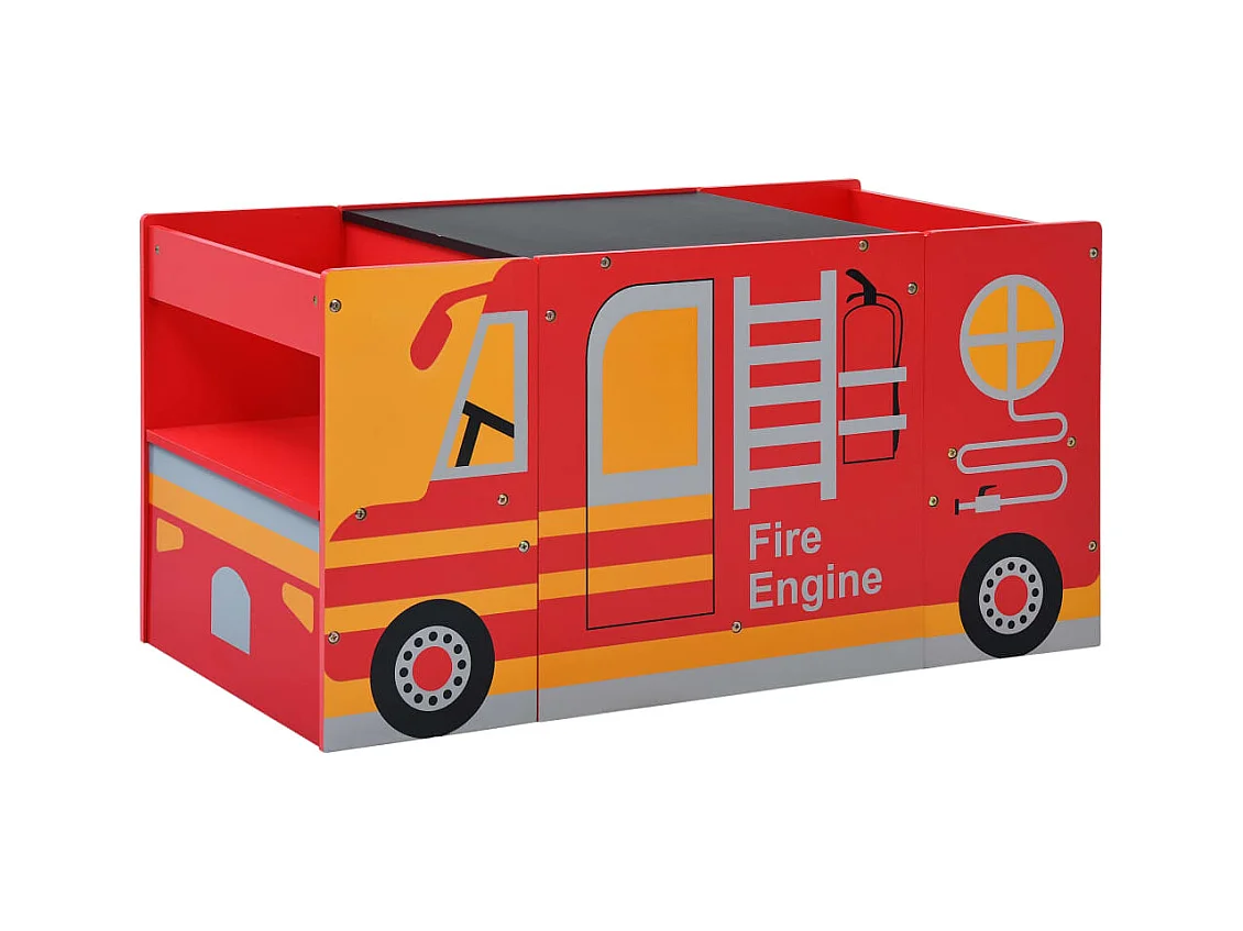 Jeu de table et chaises d'enfants 3 pcs Camion de pompiers Bois