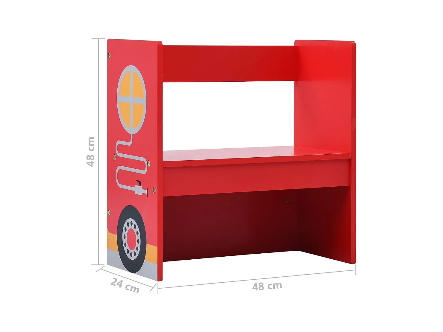 3-tlg. Kinder-Sitzgruppe Feuerwehrauto-Design Holz