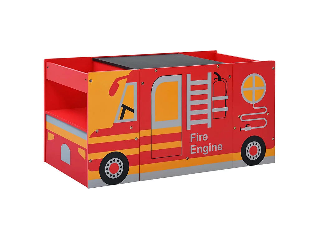 Jeu de table et chaises d'enfants 3 pcs Camion de pompiers Bois