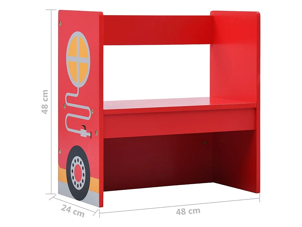 Jeu de table et chaises d'enfants 3 pcs Camion de pompiers Bois