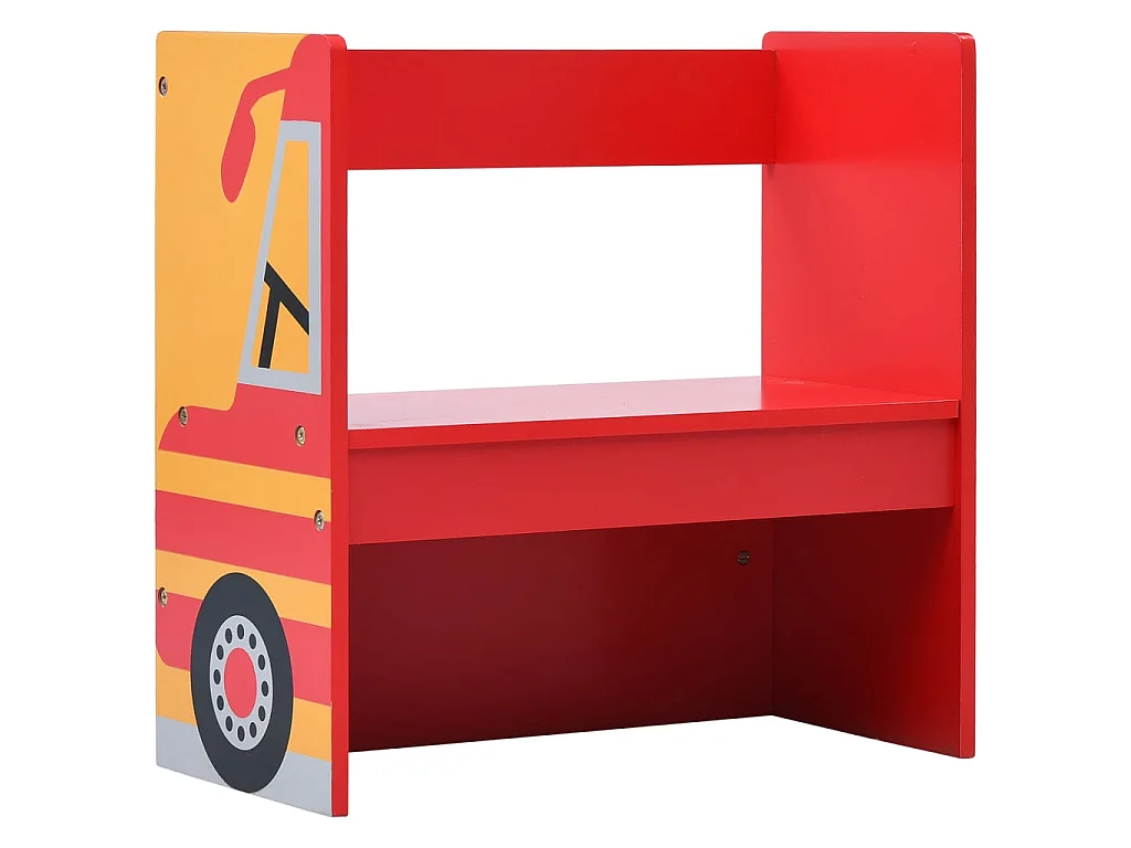 Jeu de table et chaises d'enfants 3 pcs Camion de pompiers Bois