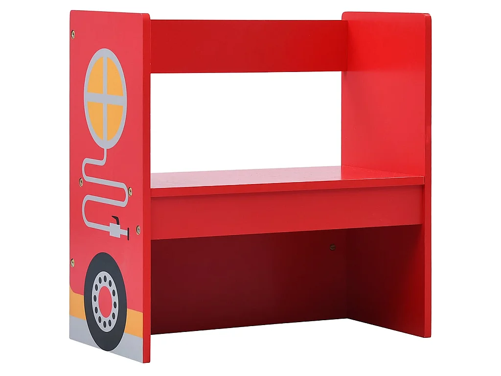 Jeu de table et chaises d'enfants 3 pcs Camion de pompiers Bois