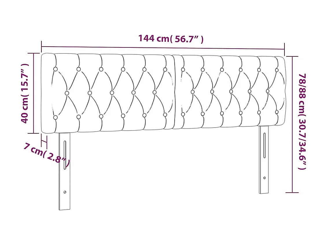 Hoofdborden 2 st 72x7x78/88 cm fluweel donkergroen