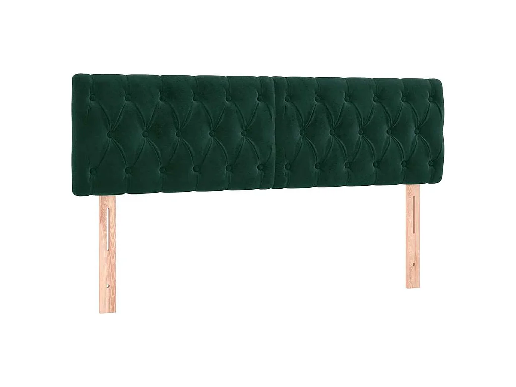 Têtes de lit Vert foncé 144x7x78/88 cm Velours