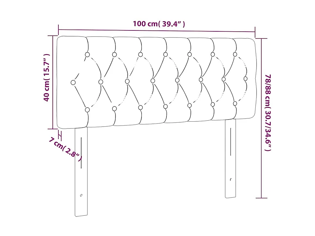 Hoofdbord 100x7x78/88 cm fluweel roze