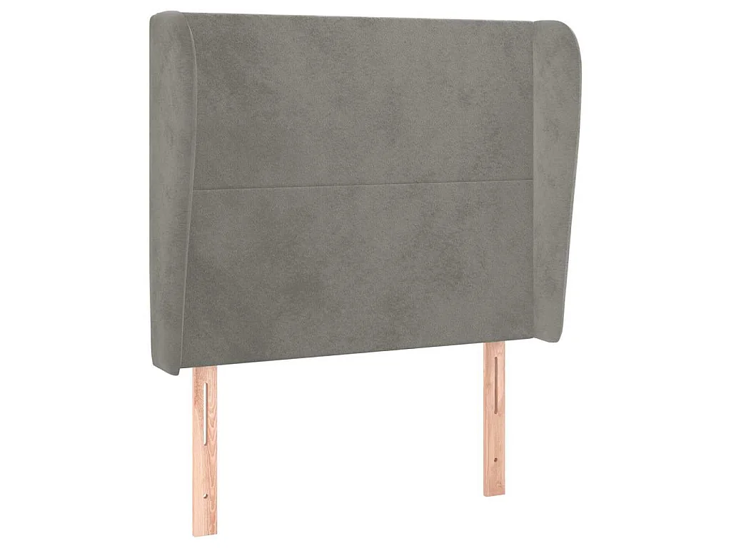 Tête de lit avec oreilles Gris clair 83x23x118/128 cm Velours