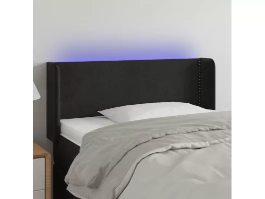 Kauf Unique LED Kopfteil Schwarz 93x16x78/88 cm Samt