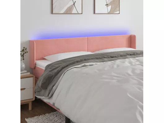 Kauf Unique LED Kopfteil Rosa 203x16x78/88 cm Samt