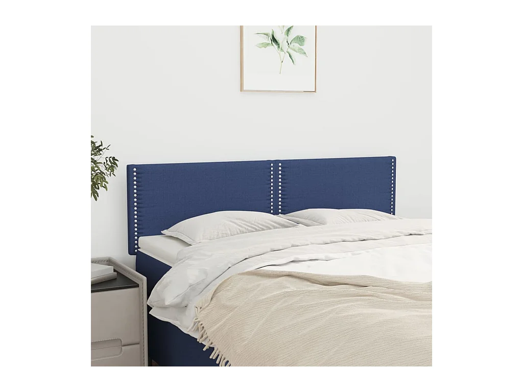 Têtes de lit 2 pcs Bleu 72x5x78/88 cm Tissu