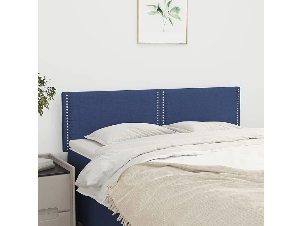 Têtes de lit 2 pcs Bleu 72x5x78/88 cm Tissu