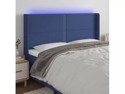 Kauf Unique LED Kopfteil Blau 203x16x118/128 cm Stoff