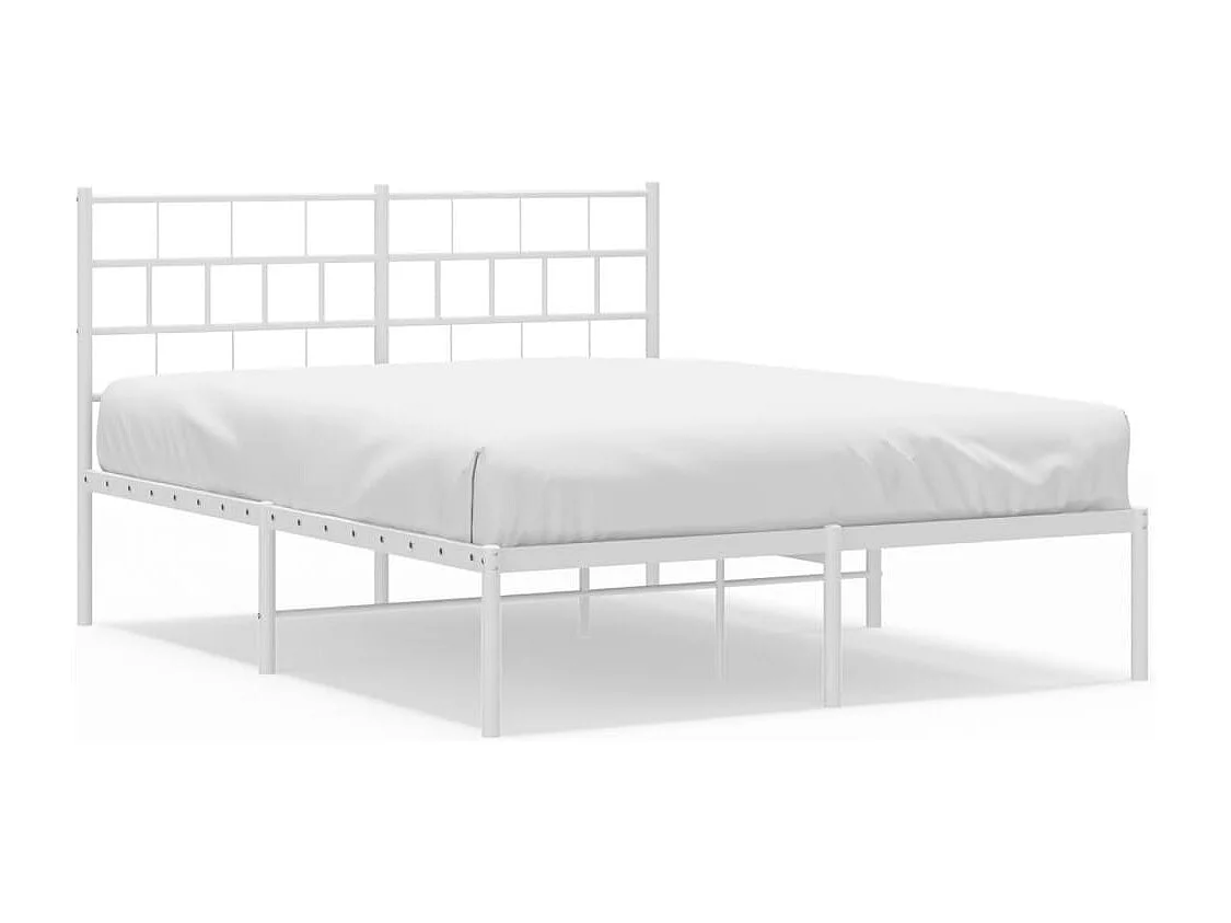 Estrutura de cama com cabeceira 160x200 cm metal branco