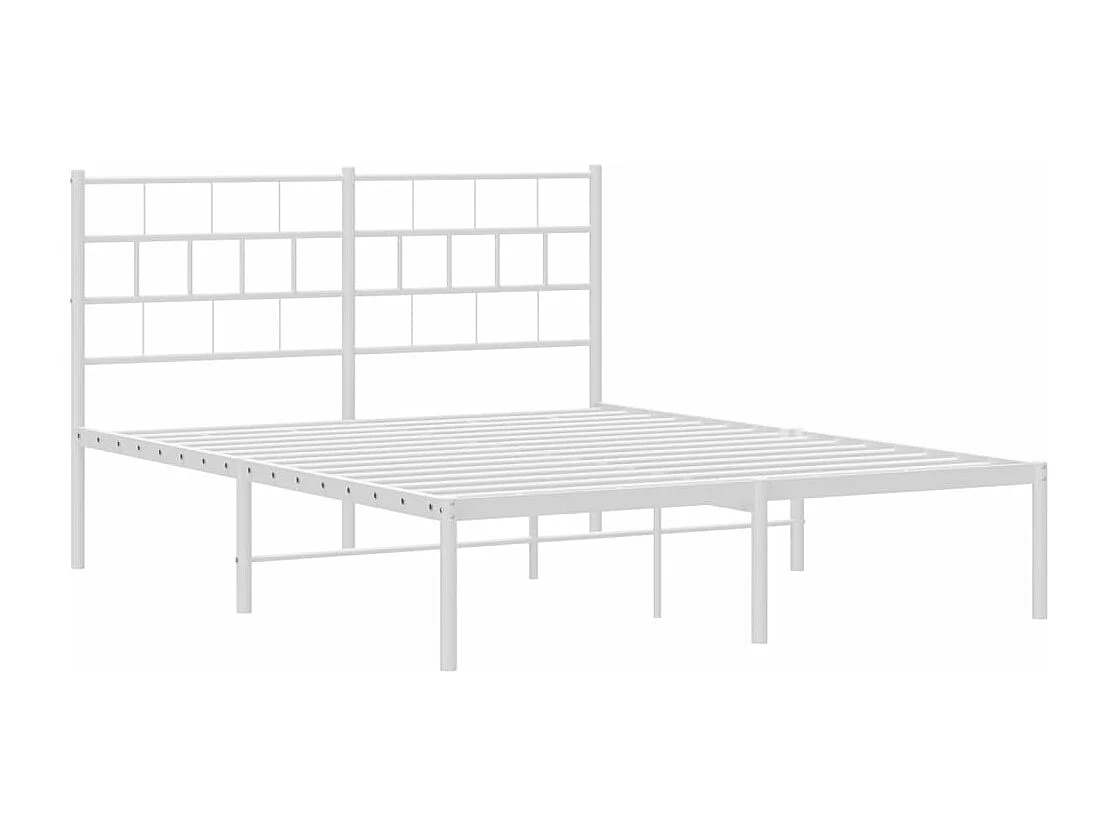 Estrutura de cama com cabeceira 160x200 cm metal branco