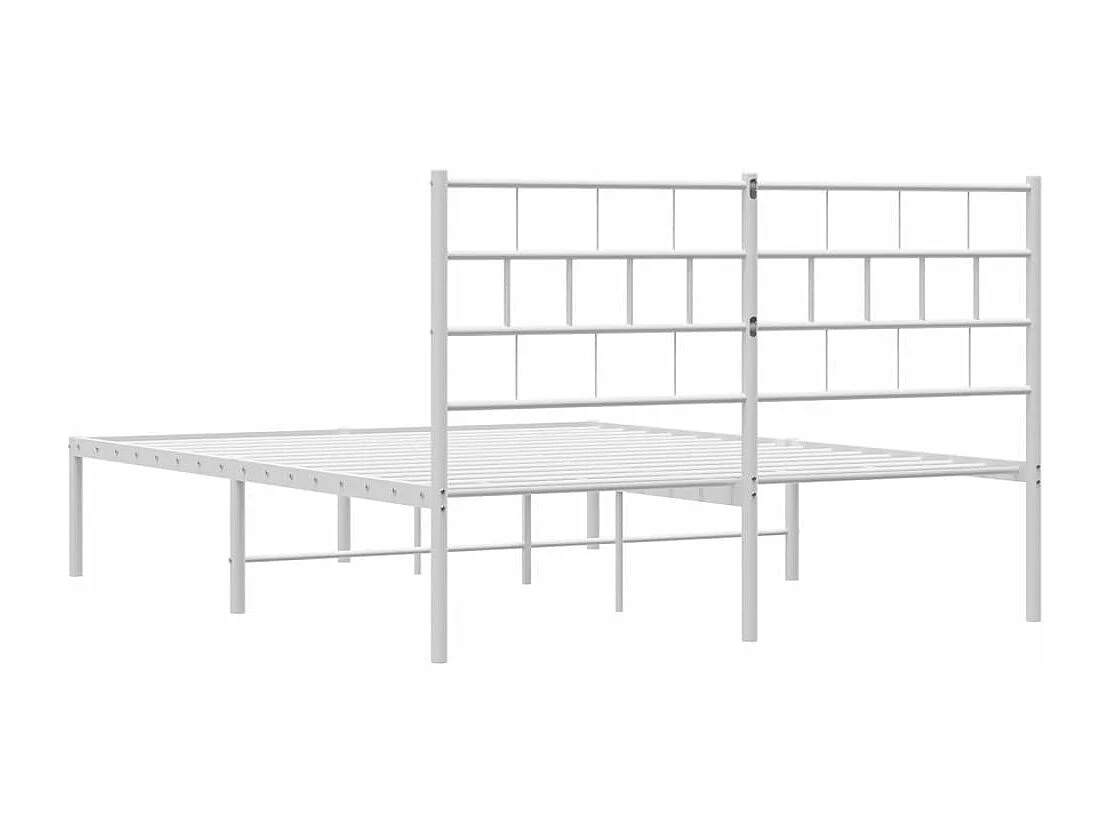 Estrutura de cama com cabeceira 160x200 cm metal branco