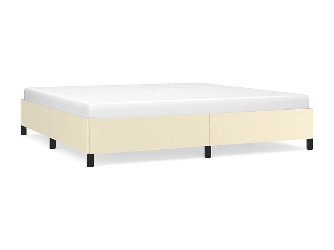 Estrutura de cama 200x200 cm couro artificial cor creme