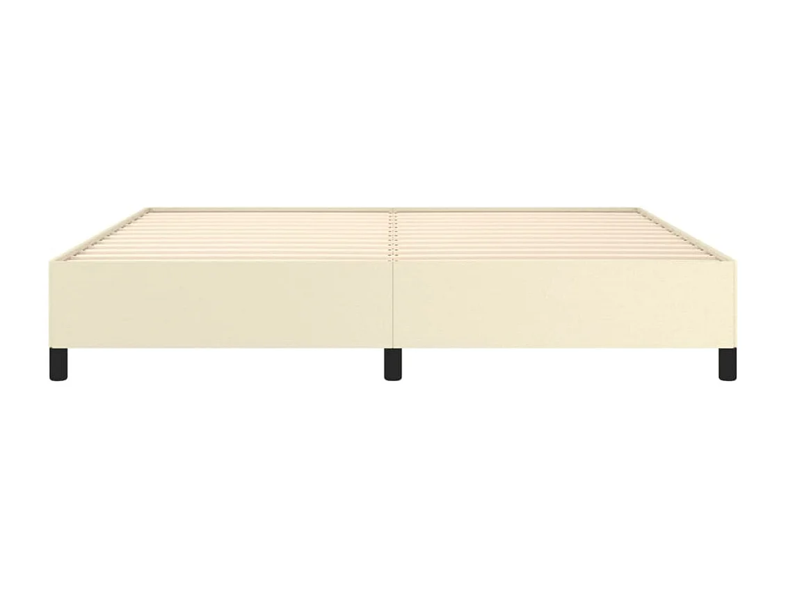 Estrutura de cama 200x200 cm couro artificial cor creme