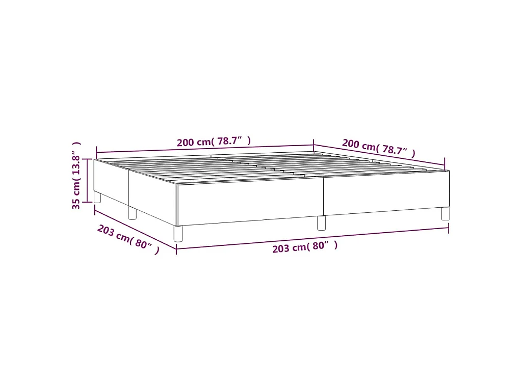 Bettgestell Creme 200x200 cm Kunstleder