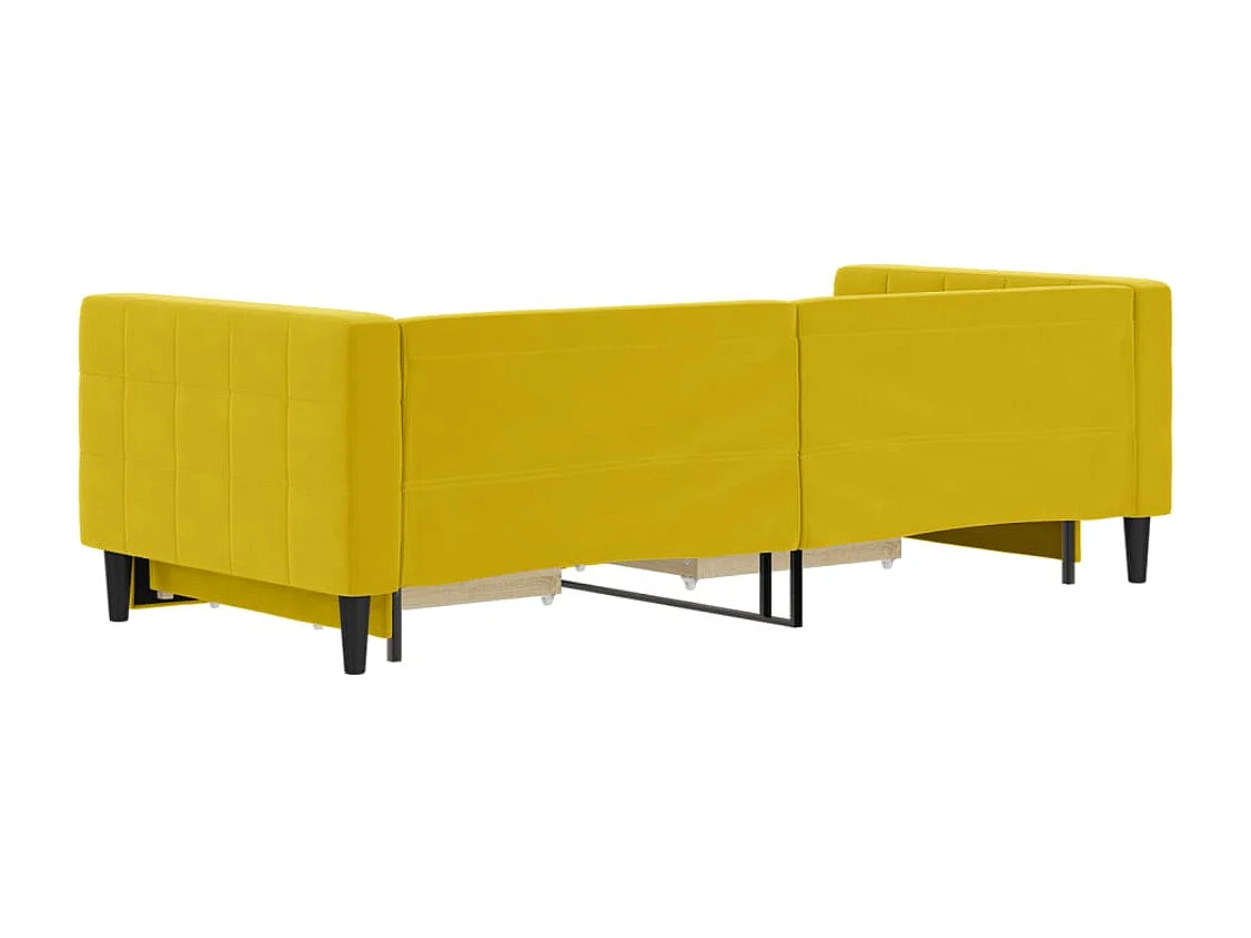 Tagesbett Ausziehbar mit Schubladen Gelb 90x200 cm Samt