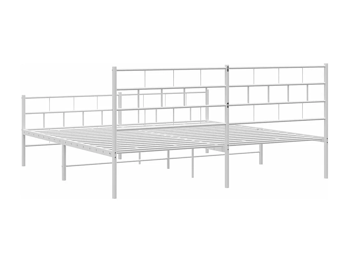 Estrutura de cama com cabeceira e pés 180x200 cm metal branco