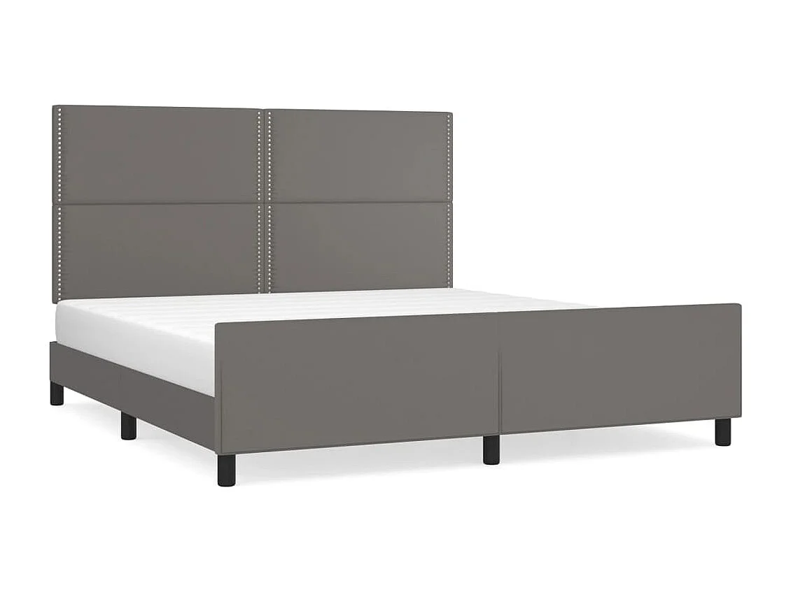 Cadre de lit sans matelas gris 160x200 cm similicuir