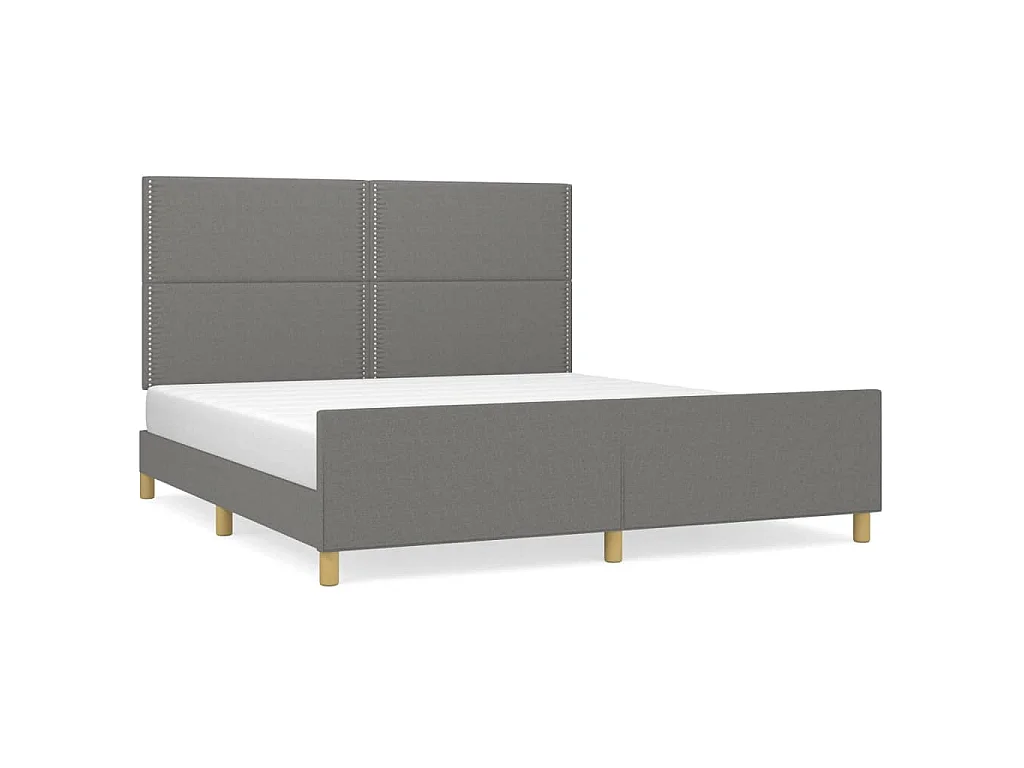 Bedframe zonder matras stof donkergrijs 180x200 cm