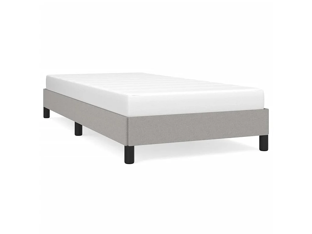 Cadre de lit sans matelas gris clair 90x190 cm tissu