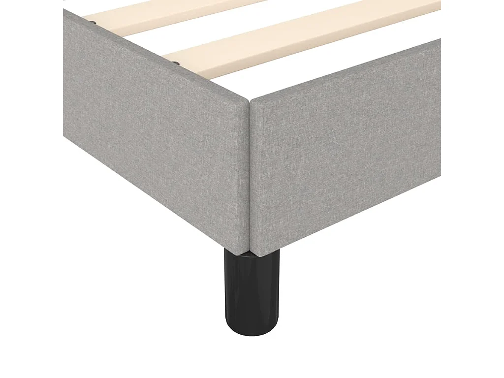 Cadre de lit sans matelas gris clair 90x190 cm tissu