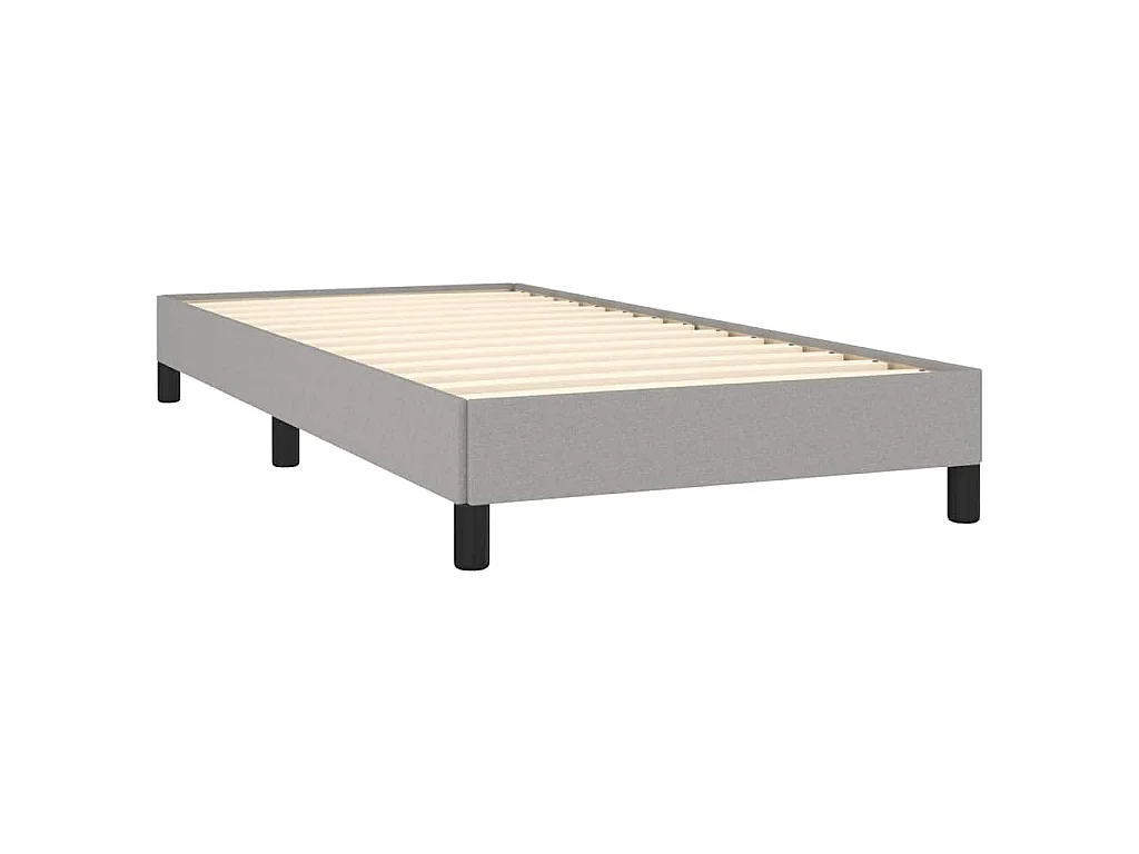 Cadre de lit sans matelas gris clair 90x190 cm tissu