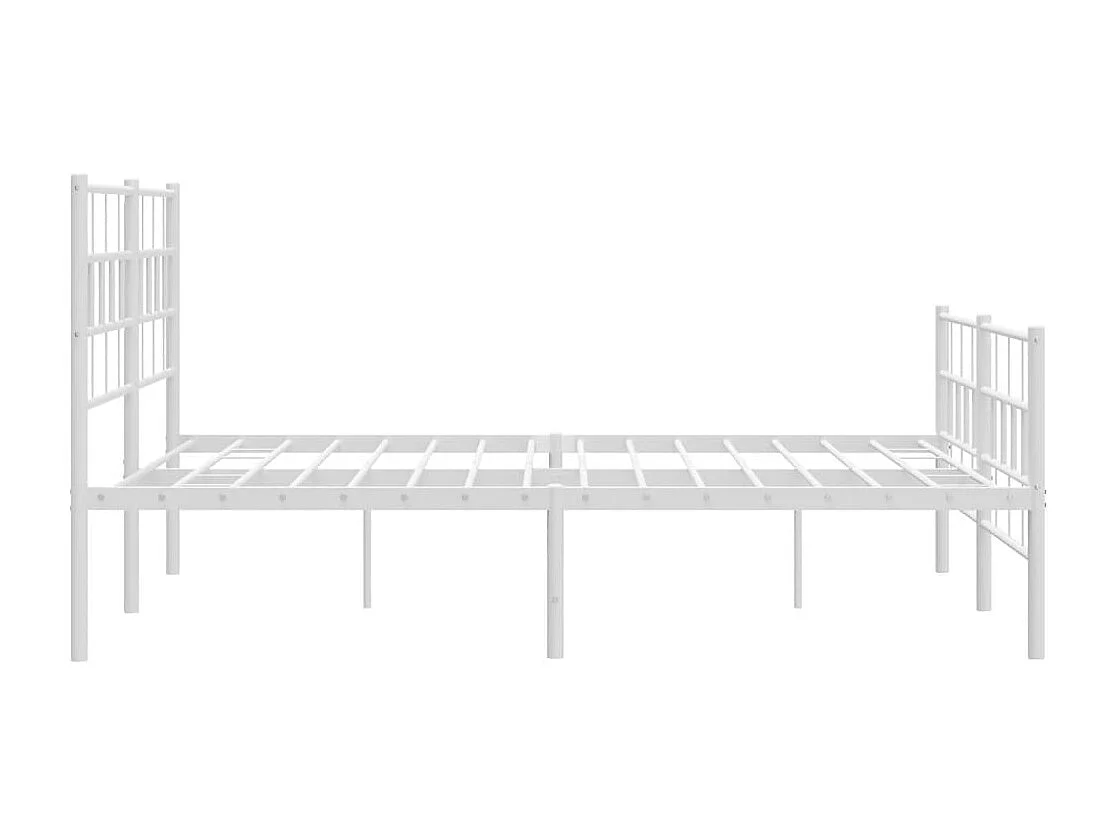 Giroletto con Testiera e Pediera Metallo Bianco 140x190 cm