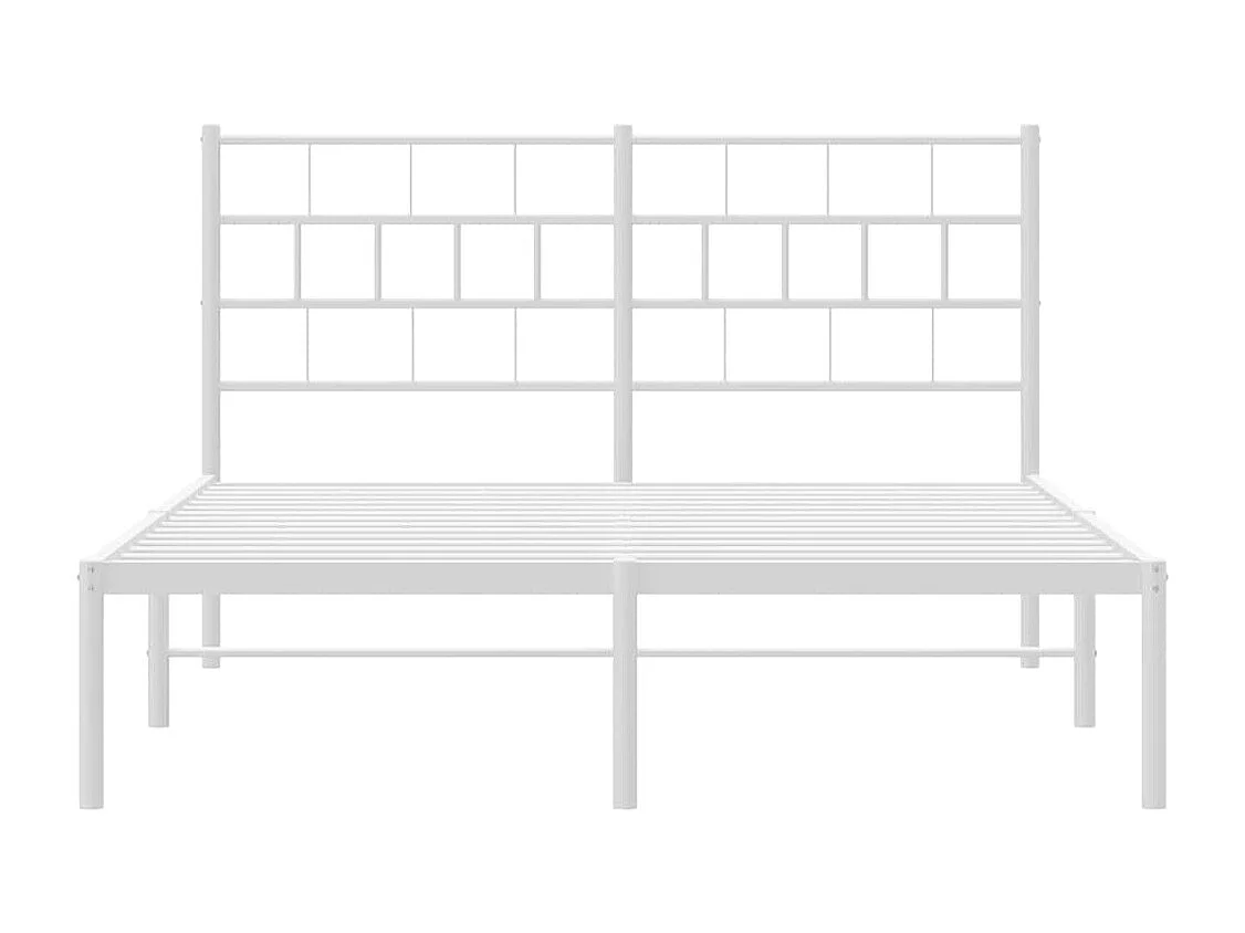 Giroletto con Testiera Metallo Bianco 135x190 cm