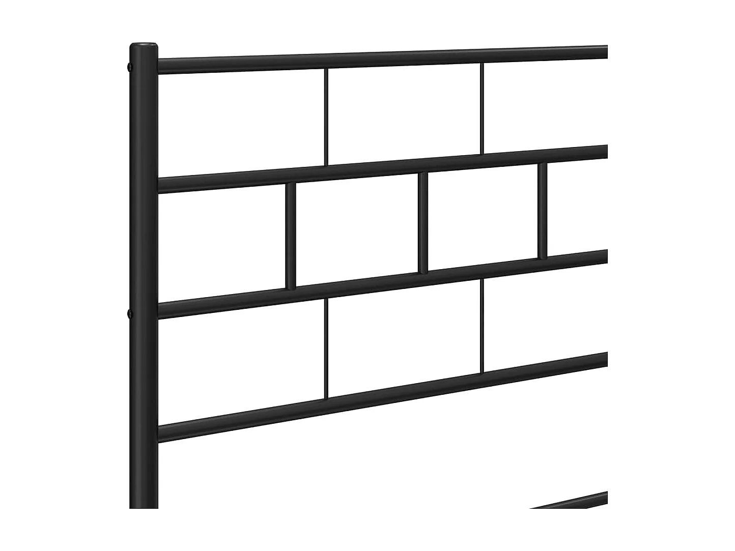 Cadre de lit métal sans matelas et tête de lit noir 180x200 cm