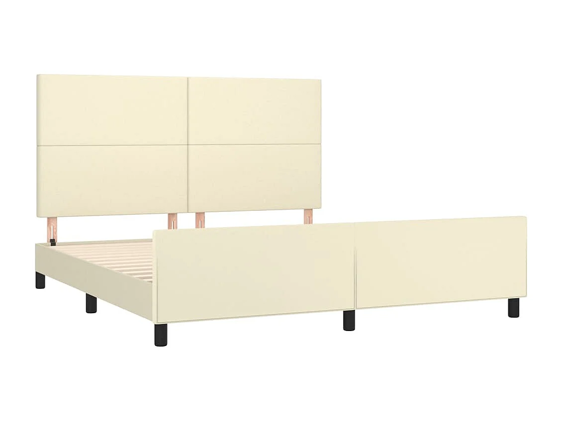 Bettgestell mit Kopfteil Creme 180x200 cm Kunstleder