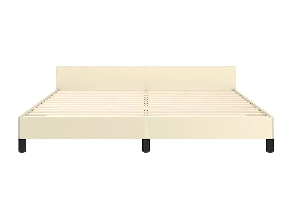 Bettgestell mit Kopfteil Creme 180x200 cm Kunstleder