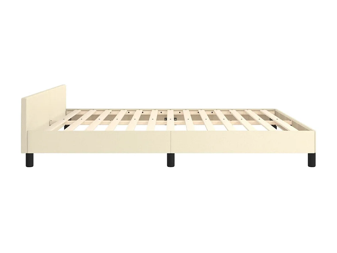 Bettgestell mit Kopfteil Creme 180x200 cm Kunstleder