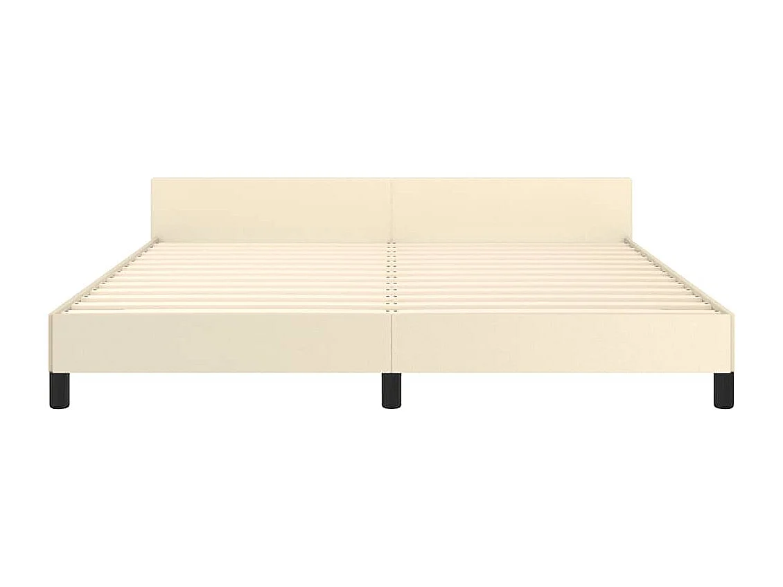 Bettgestell mit Kopfteil ohne Matratze Creme 160x200 cm