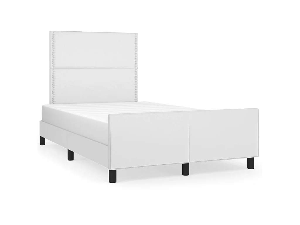 Cadre de lit sans matelas blanc 120x200 cm similicuir