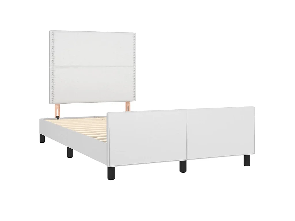 Cadre de lit sans matelas blanc 120x200 cm similicuir
