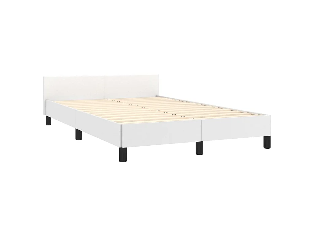 Cadre de lit sans matelas blanc 120x200 cm similicuir
