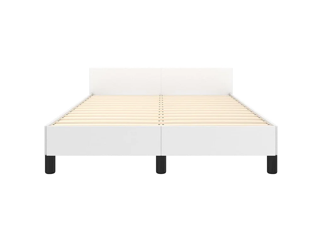 Cadre de lit sans matelas blanc 120x200 cm similicuir