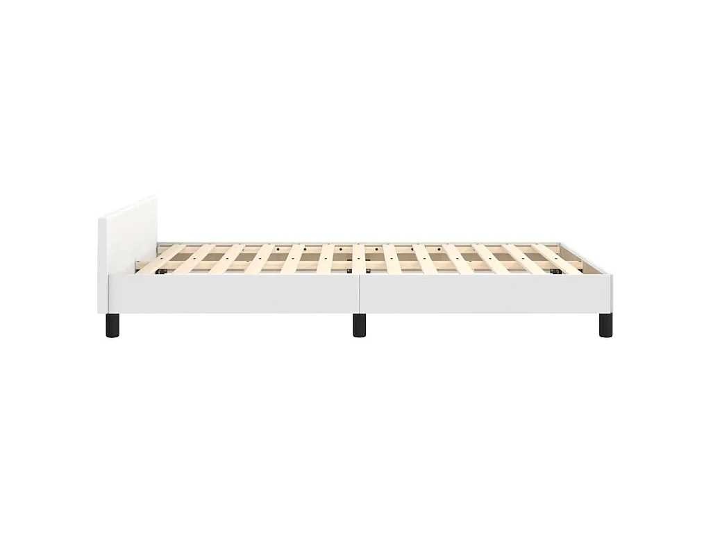Cadre de lit sans matelas blanc 120x200 cm similicuir