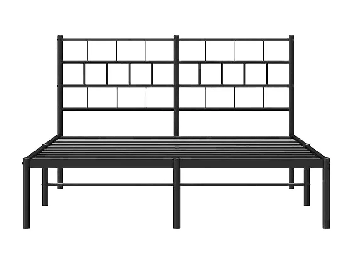 Estrutura de cama em metal com cabeceira 150x200 cm preto