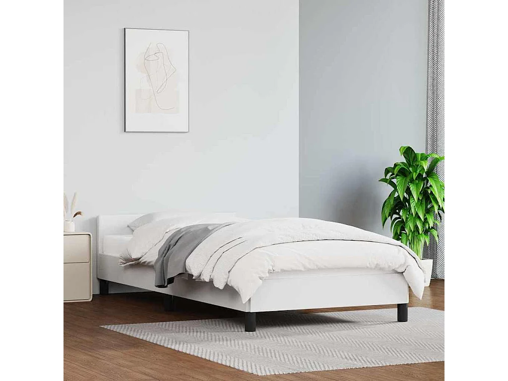 Bettgestell mit Kopfteil ohne Matratze Weiß 80x200 cm