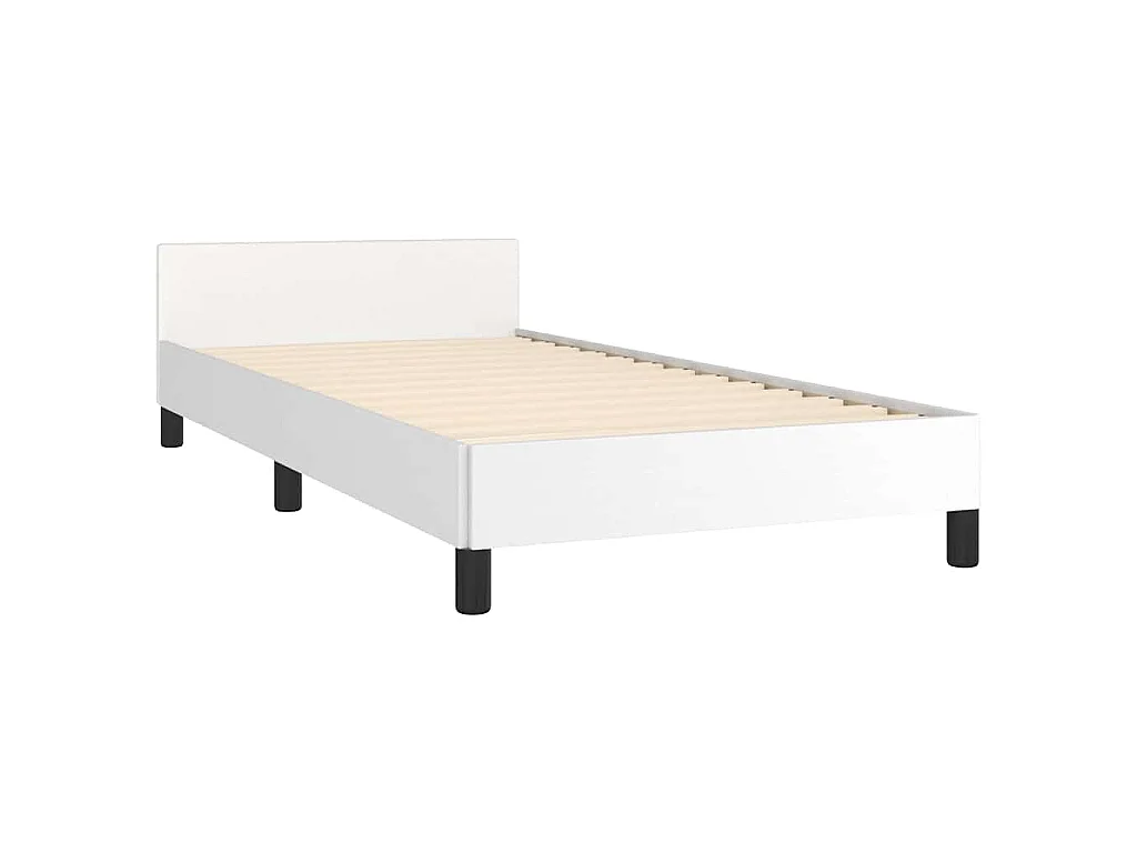 Bedframe met hoofdeinde zonder matras 80x200 cm wit