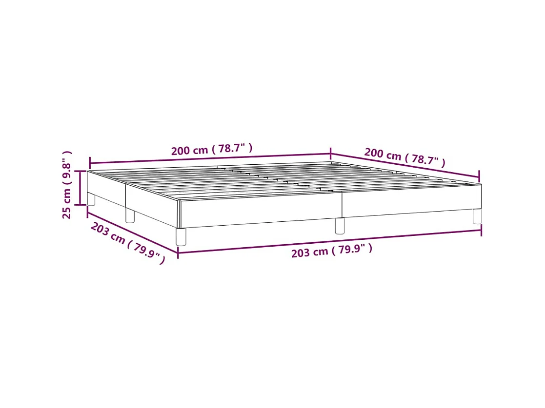Giroletto senza Materasso Blu 200x200 cm in Tessuto