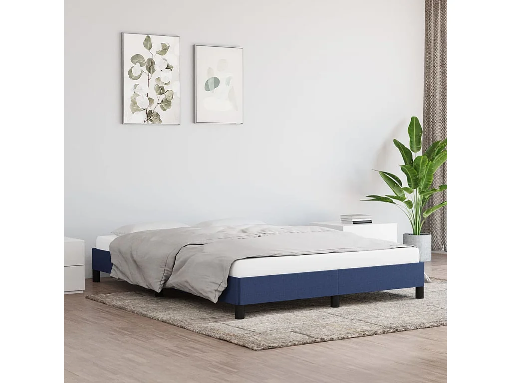 Cama sin colchón tela azul 140x200 cm