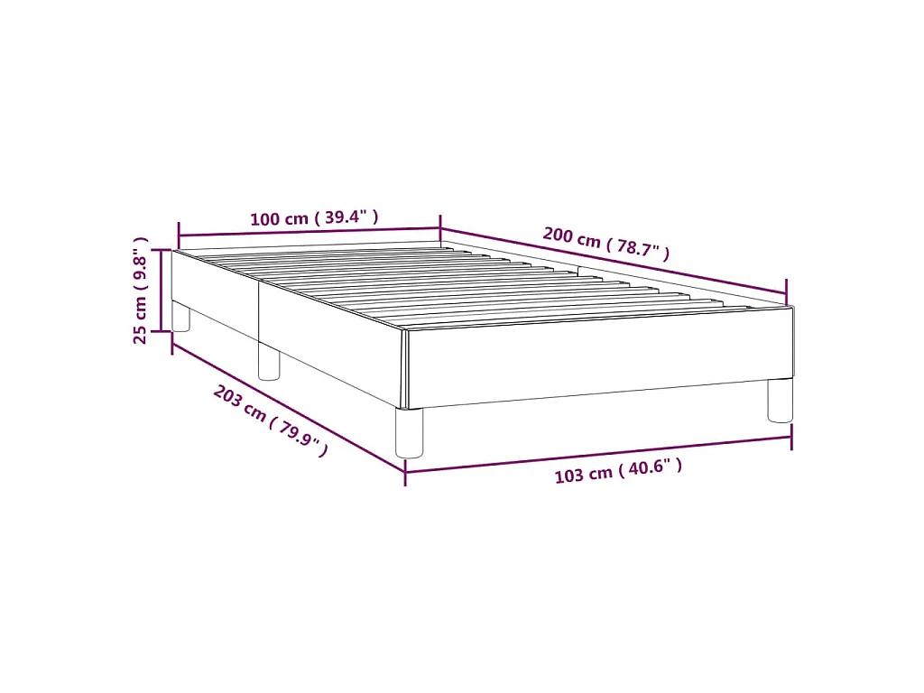 Estrutura cama sem colchão 100x200 cm tecido cinza-acastanhado
