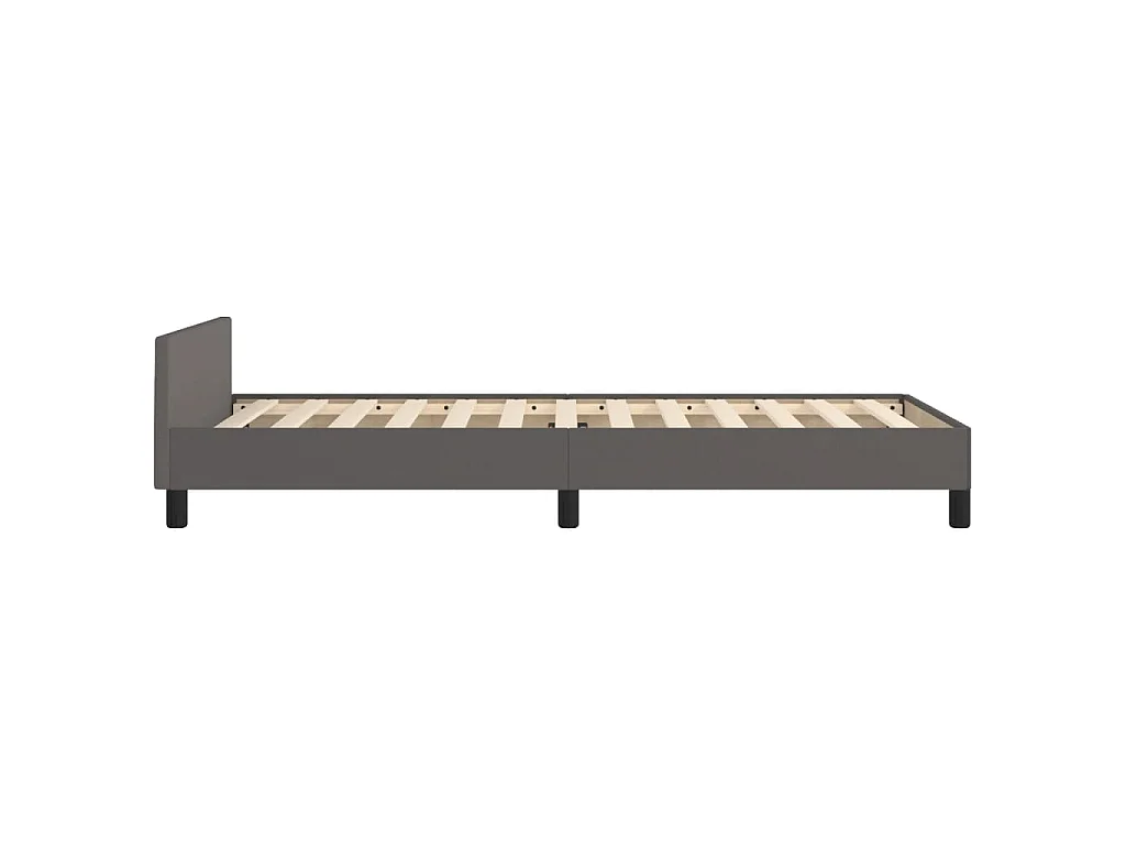Cadre de lit avec tête de lit sans matelas gris 100x200 cm