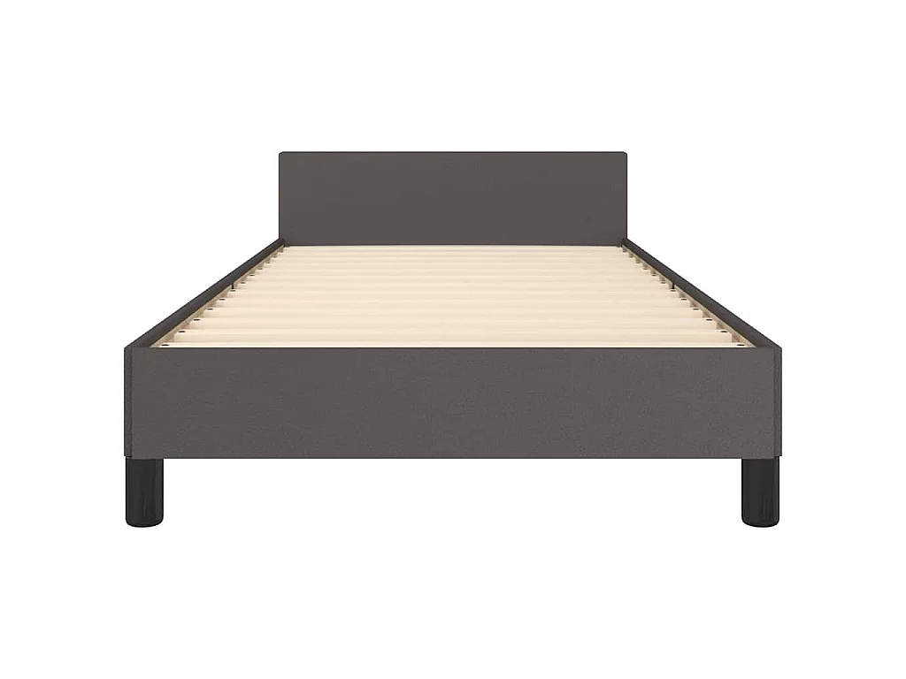 Bettgestell mit Kopfteil ohne Matratze Grau 100x200 cm