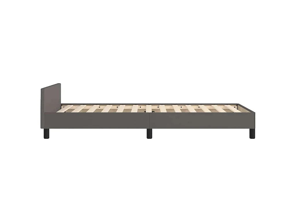 Bettgestell mit Kopfteil ohne Matratze Grau 100x200 cm